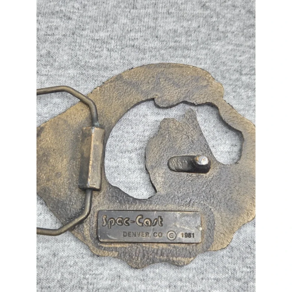 1981 Ski Colorado Aspen Alpine Skier Solid Brass Spec-Cast Rare Belt Buckle
